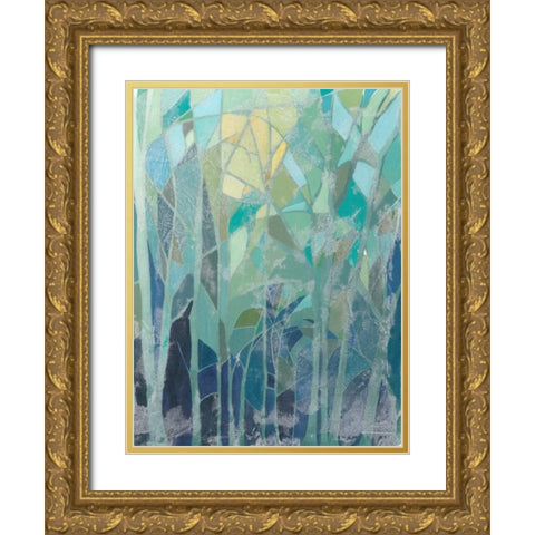 Stained Glass Forest II Gold Ornate Wood Framed Art Print with Double Matting by Popp, Grace