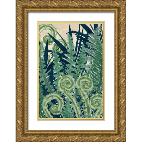 Fiddlehead Waltz II Gold Ornate Wood Framed Art Print with Double Matting by McCavitt, Naomi