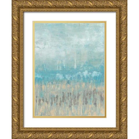 Coastline Abstraction II Gold Ornate Wood Framed Art Print with Double Matting by Goldberger, Jennifer