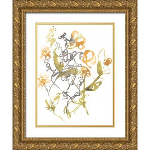 Yellow and Grey Array I Gold Ornate Wood Framed Art Print with Double Matting by Goldberger, Jennifer