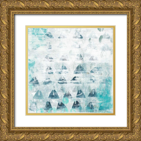 Blue Static II Gold Ornate Wood Framed Art Print with Double Matting by Vess, June Erica