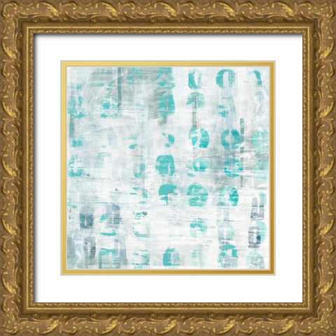 Blue Static IV Gold Ornate Wood Framed Art Print with Double Matting by Vess, June Erica