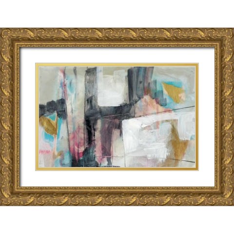 Pastel Kinesis I Gold Ornate Wood Framed Art Print with Double Matting by Goldberger, Jennifer