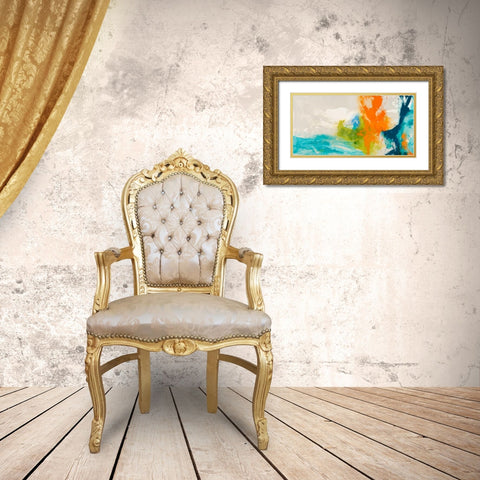 Tidal Abstract I Gold Ornate Wood Framed Art Print with Double Matting by Jasper, Sisa