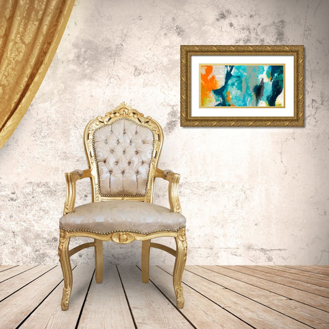 Tidal Abstract II Gold Ornate Wood Framed Art Print with Double Matting by Jasper, Sisa
