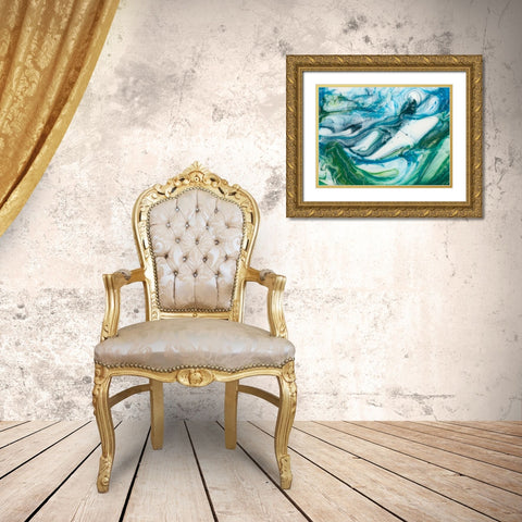 Tidal Sweep II Gold Ornate Wood Framed Art Print with Double Matting by Chandler, Sharon