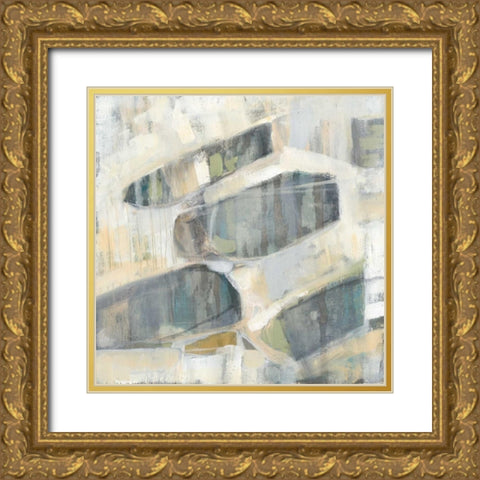 Grey Orbs II Gold Ornate Wood Framed Art Print with Double Matting by Goldberger, Jennifer