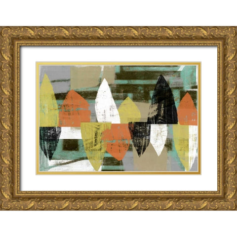 Shape Stack II Gold Ornate Wood Framed Art Print with Double Matting by Goldberger, Jennifer