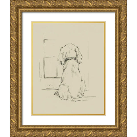 Waiting for Master I Gold Ornate Wood Framed Art Print with Double Matting by Harper, Ethan