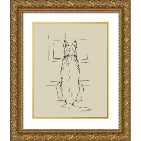 Waiting for Master II Gold Ornate Wood Framed Art Print with Double Matting by Harper, Ethan