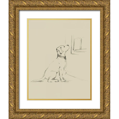 Waiting for Master III Gold Ornate Wood Framed Art Print with Double Matting by Harper, Ethan