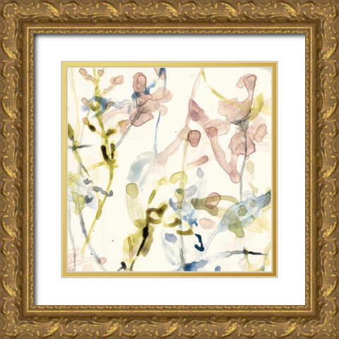 Flower Drips II Gold Ornate Wood Framed Art Print with Double Matting by Goldberger, Jennifer