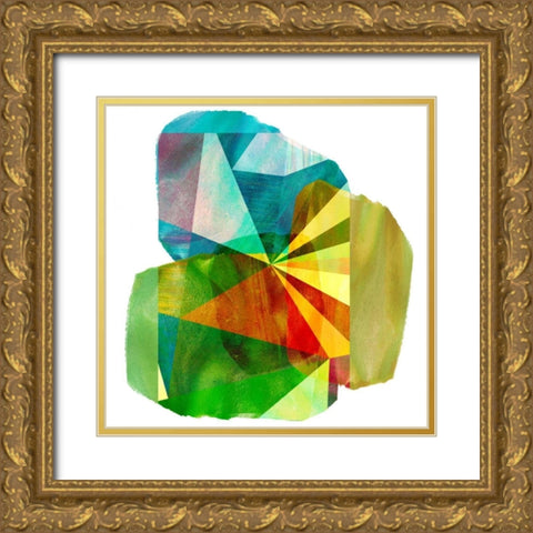 Geo Mono Block II Gold Ornate Wood Framed Art Print with Double Matting by Jasper, Sisa