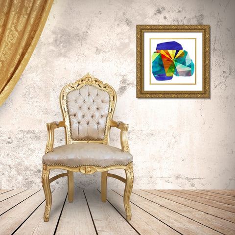 Geo Mono Block III Gold Ornate Wood Framed Art Print with Double Matting by Jasper, Sisa