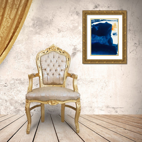 Blue Amore I Gold Ornate Wood Framed Art Print with Double Matting by Jasper, Sisa
