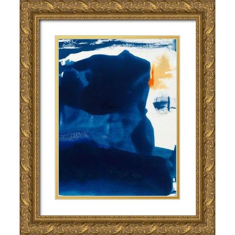 Blue Amore I Gold Ornate Wood Framed Art Print with Double Matting by Jasper, Sisa