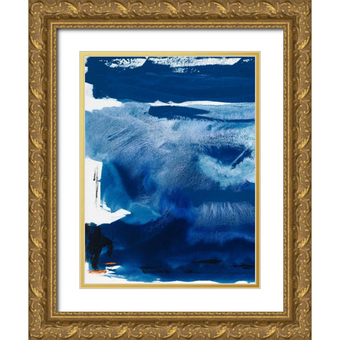 Blue Amore III Gold Ornate Wood Framed Art Print with Double Matting by Jasper, Sisa