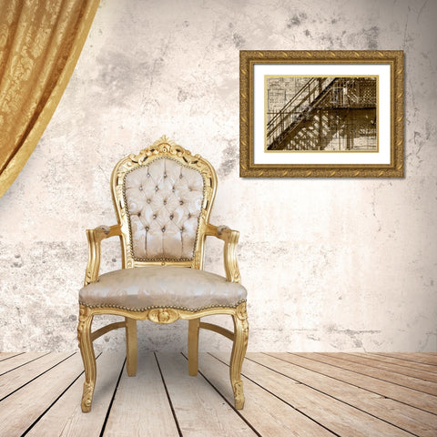 Architecture Drawing I Gold Ornate Wood Framed Art Print with Double Matting by Jasper, Sisa