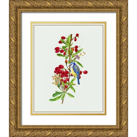 Lycium Barbarum I Gold Ornate Wood Framed Art Print with Double Matting by Wang, Melissa