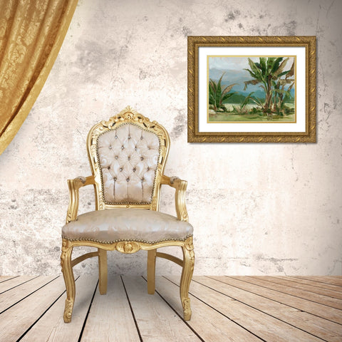 Southern Palms II Gold Ornate Wood Framed Art Print with Double Matting by Harper, Ethan
