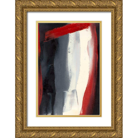 Red Streak II Gold Ornate Wood Framed Art Print with Double Matting by Gordon, Sharon