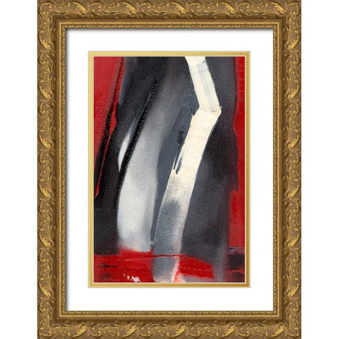 Red Streak III Gold Ornate Wood Framed Art Print with Double Matting by Gordon, Sharon
