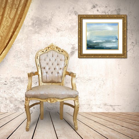 Chromatic Sea Gold Ornate Wood Framed Art Print with Double Matting by Gordon, Sharon