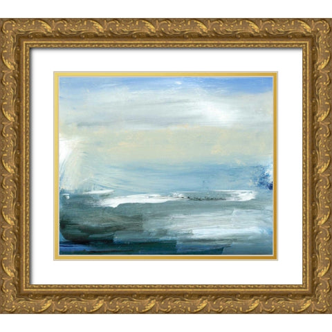 Chromatic Sea Gold Ornate Wood Framed Art Print with Double Matting by Gordon, Sharon