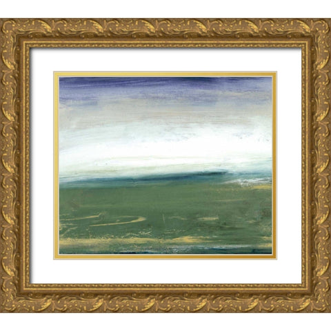 Field and Sky Gold Ornate Wood Framed Art Print with Double Matting by Gordon, Sharon