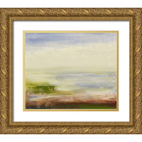 Pastel Sea Gold Ornate Wood Framed Art Print with Double Matting by Gordon, Sharon