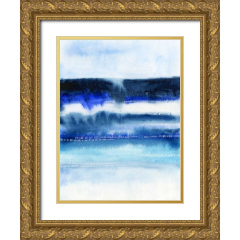 Shorebreak Abstract I Gold Ornate Wood Framed Art Print with Double Matting by Popp, Grace