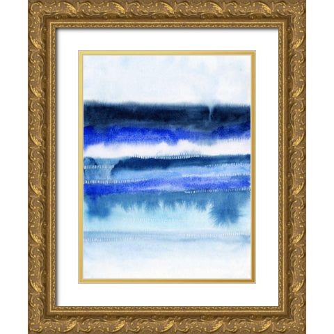 Shorebreak Abstract II Gold Ornate Wood Framed Art Print with Double Matting by Popp, Grace