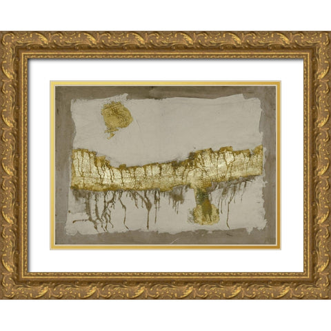 Gilded Neutral Ravine VII Gold Ornate Wood Framed Art Print with Double Matting by Goldberger, Jennifer