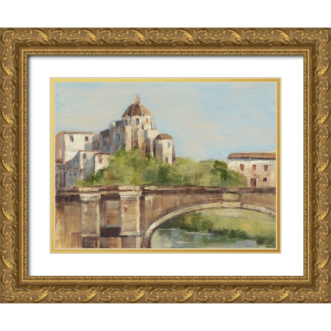 European River Bank I Gold Ornate Wood Framed Art Print with Double Matting by Harper, Ethan
