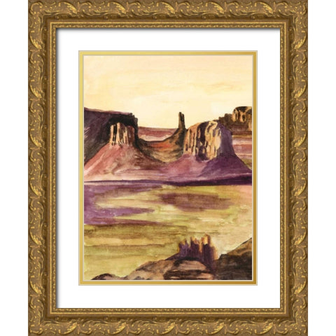 Desert Diptych I Gold Ornate Wood Framed Art Print with Double Matting by McCavitt, Naomi