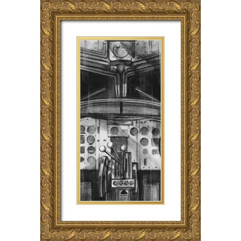 Vintage Cockpit II Gold Ornate Wood Framed Art Print with Double Matting by Harper, Ethan