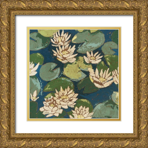 Water Flowers II Gold Ornate Wood Framed Art Print with Double Matting by Meagher, Megan