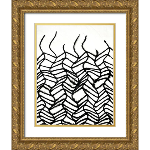 Linear Effervescense II Gold Ornate Wood Framed Art Print with Double Matting by Willett, Michael
