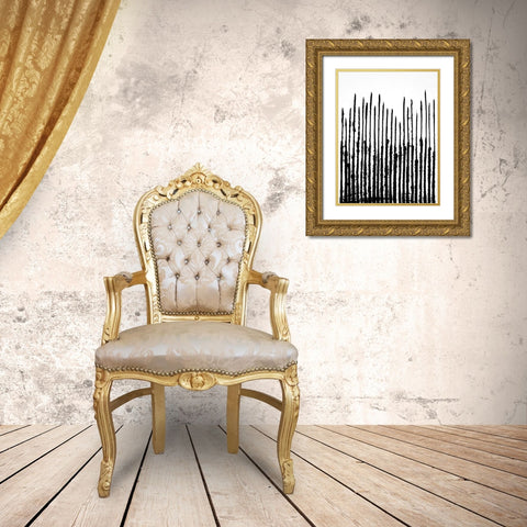 Linear Effervescence III Gold Ornate Wood Framed Art Print with Double Matting by Willett, Michael