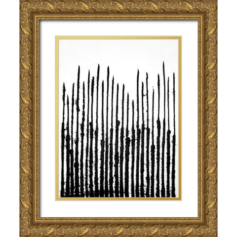 Linear Effervescence III Gold Ornate Wood Framed Art Print with Double Matting by Willett, Michael