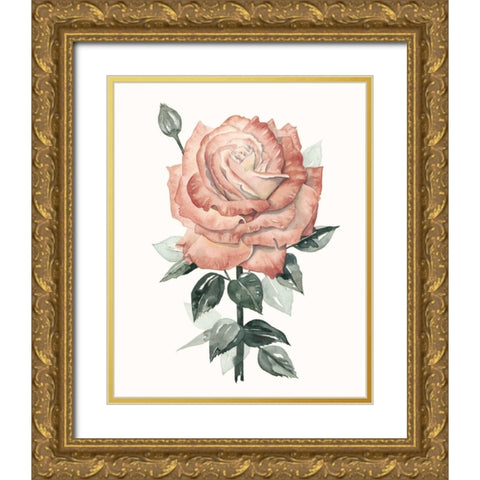 Beholden Rose II Gold Ornate Wood Framed Art Print with Double Matting by Popp, Grace