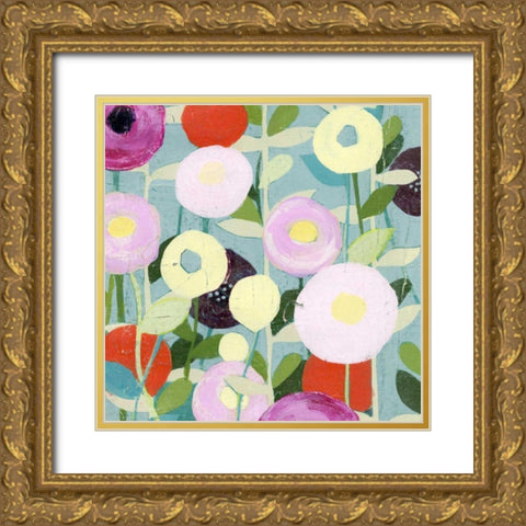 Poppy Strata I Gold Ornate Wood Framed Art Print with Double Matting by Popp, Grace