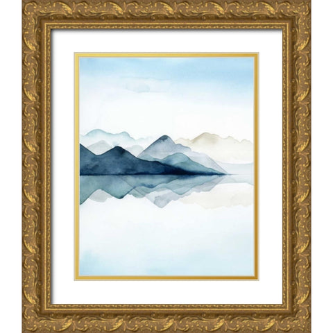 Glacial I Gold Ornate Wood Framed Art Print with Double Matting by Popp, Grace