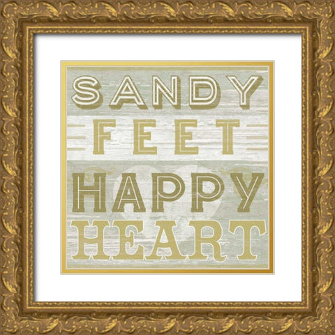 A Little Beachy III Gold Ornate Wood Framed Art Print with Double Matting by Vess, June Erica