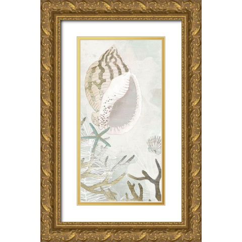 Golden Reef Panel II Gold Ornate Wood Framed Art Print with Double Matting by Vess, June Erica