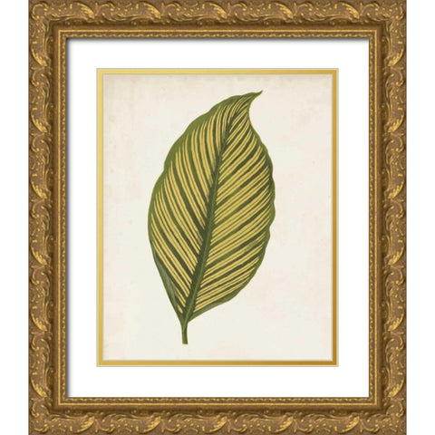 Graphic Leaf II Gold Ornate Wood Framed Art Print with Double Matting by Vision Studio