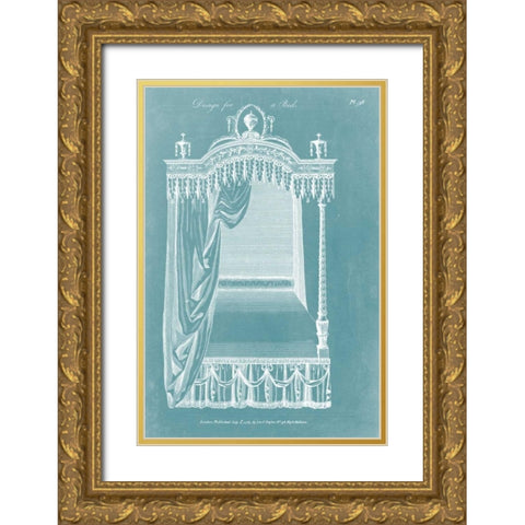Design for a Bed II Gold Ornate Wood Framed Art Print with Double Matting by Hepplewhite