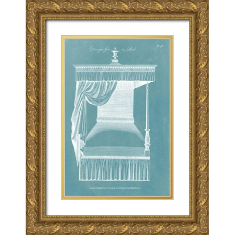 Design for a Bed IV Gold Ornate Wood Framed Art Print with Double Matting by Hepplewhite