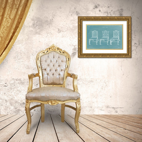 Design for a Chair I Gold Ornate Wood Framed Art Print with Double Matting by Chippendale, Thomas