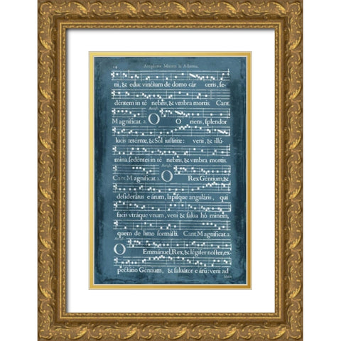 Graphic Songbook IV Gold Ornate Wood Framed Art Print with Double Matting by Unknown